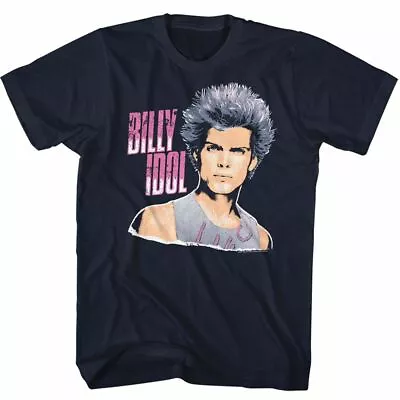 Billy Idol Idol Soft Clouds Navy Adult T-Shirt • $25.94