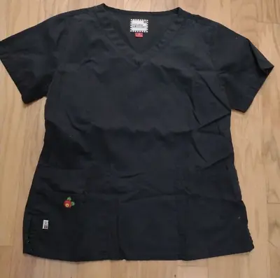 Mary Englebreit Solid Black Scrub Top Women's Size Medium • $14.99