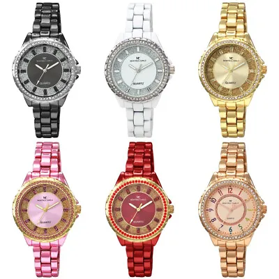 38mm Montres Carlo Womens Fashion Luxury Ladies Stones Quartz Wrist Dress Watch  • $19.80