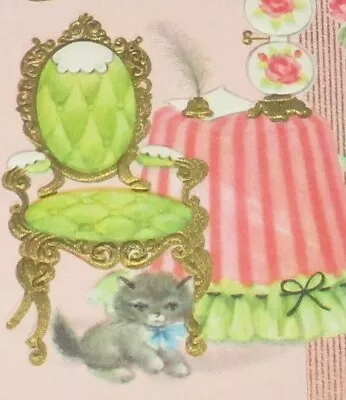 UNUSED Vintage Thinking Of You Card Cat Under A Victorian Chair 6 3/4  • $2.99