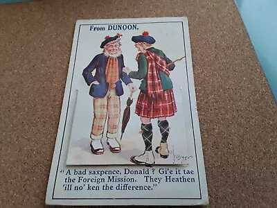 POCKET PULLOUT POSTCARD SCOTSMEN KILT DUNOON To LAKE HOUSE NR WREXHAM WALES • £2.99