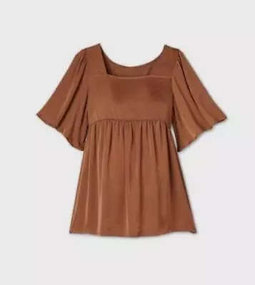 NEW NWT Brown Medium 8 / 10 Maternity Casual Or Dress Shirt INGRID & ISABEL • $4.75