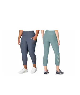 Mondetta Women's High Waist Mesh Ankle Trim & Side Pocket Capri Leggings #354A • $18.39