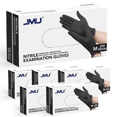 1200/6Boxes Black Nitrile Gloves M 3.5 Mil Powder&Latex Free Medical Exam Gloves • $49.99