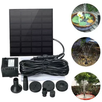 Solar Panel Powered Water Feature Pump Garden Pool Pond Aquarium Fountain Decor • £5.59