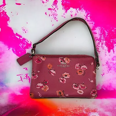 Coach Pink Floral Print Corner Zip Wristlet - “Sandy” • $22.40