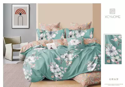 Floral Quilt Duvet Doona Cover Set Double Queen King Size Bedding Pillowcases AU • $36.99