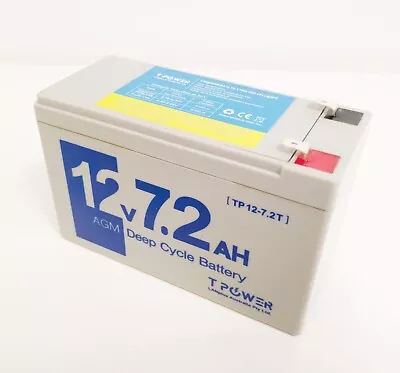 Tpower 12V 7.2Ah SLA AGM Battery For UPS Home Alarm Toy Car NBN Auto Gate • $24.95