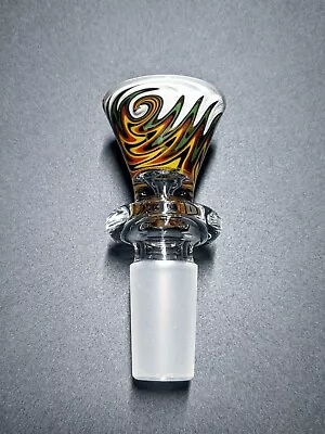 $16.99 • Buy 2.5  Rasta Wig Wag 14mm Premium Quality Glass Bowl Funnel Slide Bong Hookah Pipe