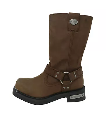 HARLEY DAVIDSON Landon 12  Heel Boots Nutmeg Bright Brown Zip-On Shoes • $125