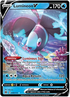 $2.15 • Buy Lumineon V 040/172 Brilliant Stars Pokemon (ultra Rare, Nm) - In Hand