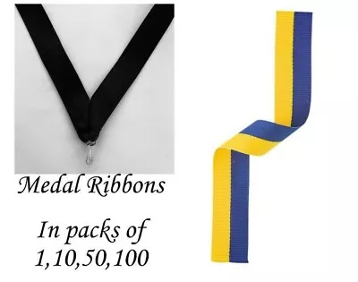 Blue And Yellow Medal Ribbons With Clip Woven In Packs Of 11050100 • £35.30