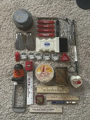 Vintage Advertising Smalls Lot Tins Knives Pens Rulers Ford Wix 37 Pieces • $7.99