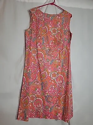Vintage 1960's  Mod Psychedelic Groovy Floral Dress Size Large • $47