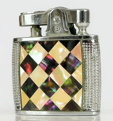 Antique Penguin Automatic Lighter 19523 Mother Of Pearl Inlay Checker Board ! • $295