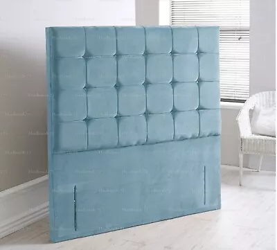 £78.99 • Buy Plush Velvet Floor Standing Headboard 54 Inches High Extra Padded Cubed Design