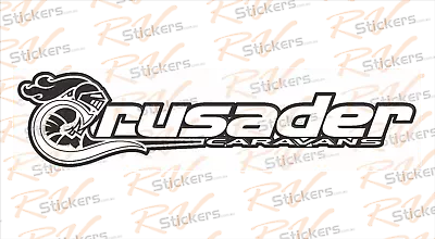 Crusader Logo White 1300mm Vintage Retro Caravan Decal Sticker  • $88