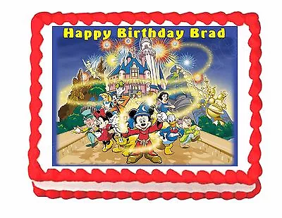 Mickey Mouse Disney World Disney Land Edible Cake Image Decoration Cake Topper • $9.95