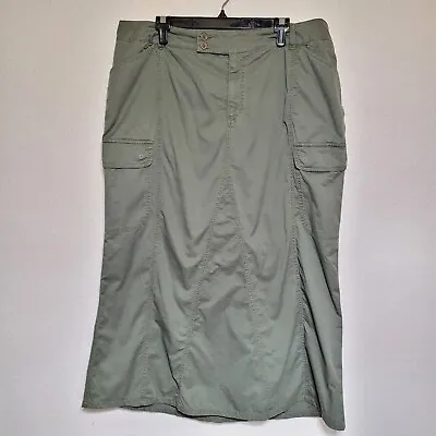 Venezia Plus Size Army Green Cargo Maxi Skirt Cotton Blend Size 18 Pockets • $24.99