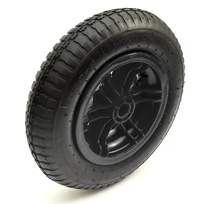 14 Inch 3.50-8 Black Spoked Wheel Pneumatic Tyre & Inner Tube Launching Trolley • £11.99