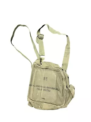 Vintage M17 A1 US ARMY Military Canvas Bag CHEMICAL BIOLOGICAL NO Gas Mask • $18.97