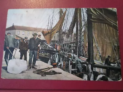 £6.99 • Buy Social History Postcard Fish Docks, Grimsby (showing Blocks Of Ice (1906 Posted)