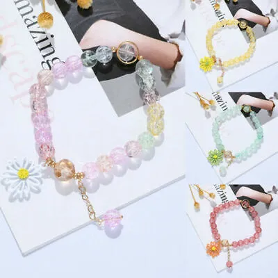 Girls XMAS Kids Children Crystal Lovely Charm Daisy Gift Bracelet Jewellery • £3.24