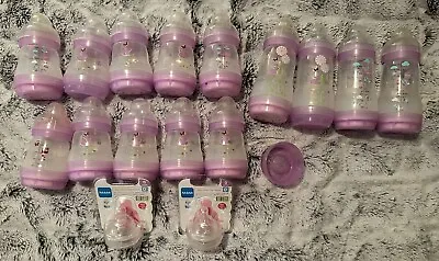 Mam Baby Bottle Purple Lot - 10 5oz - 4 9oz • $175