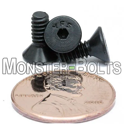 #6-32 X 3/8  - Qty 10 - Flat Head Socket Caps Screws SAE Alloy Steel Black Oxide • $4.90