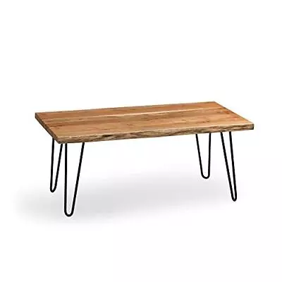 Iture Hairpin Natural Wood With Metal 48  Large Coffee Table Live Ed • $385.68