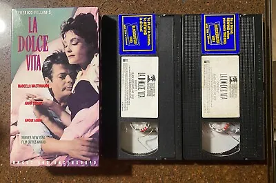 VHS: La Dolce Vita: 2-Tape Set: Federico Fellini Marcello Mastroianni • $8.49