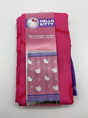 Hello Kitty By Sanrio  Fabric Shower Curtain 72 X 72  NEW NIP Pink Purple  • $13.95