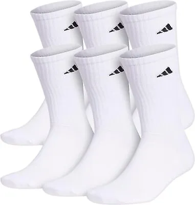 Adidas Men's Athletic Cushioned Crew Socks Arch Compression Secure Fit (6-Pair) • $20.60
