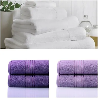 100% Cotton Hotel Quality Large Jumbo Bath Sheet Towel Bathroom Set Pack Of 2  • £12.78