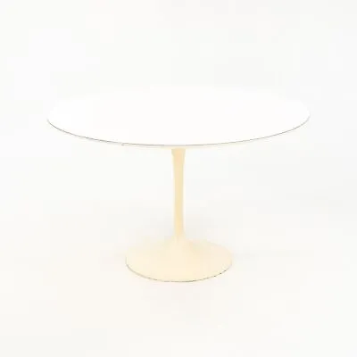 1960s Eero Saarinen For Knoll Tulip Dining Table In White Laminate W 47 Inch Top • £3217.12