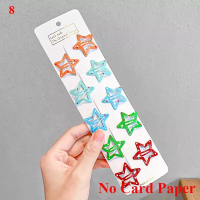 10/12PCS Hairpins Candy Color Snap Hair Clip For Kids Girl Barrettes BB Clips + • $1.54