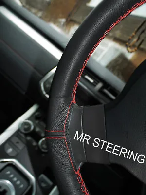 Black Leather Steering Wheel Cover For Mercedes Slk R171 05-10 Red Double Stitch • $33.80