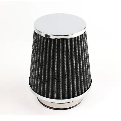 3  Silver Car Cold Air Intake Cone Pod Filter Tapered High Performance Universal • $13.99