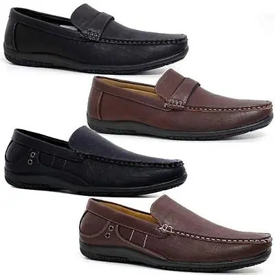 £13.95 • Buy Mens New Slip On Casual Boat Deck Mocassin Designer Loafers Driving Shoes Size