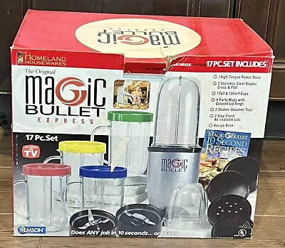 Vtg EMSON MAGIC BULLET EXPRESS BLENDER MIXER SYSTEM With Extra Pieces 26 Total￼￼ • $31