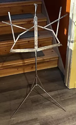 VINTAGE METAL HAMILTON COMBINATION SUCCESS COLLAPSIBLE SHEET MUSIC STAND W/CASE • $19.49