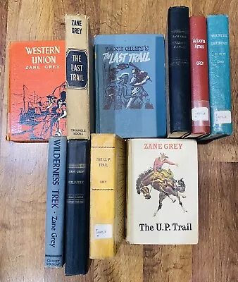 (10) Zane Grey Vintage Western Books Novels Hardcover Book Lot • $35