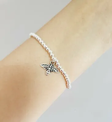 £3.74 • Buy 🐝 Bee Bracelet Silver Cute Bumble Bee Charm Stack Friendship Family Gift UK 🐝
