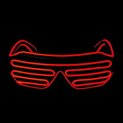£11.99 • Buy Red El Wire LED Light Up Glasses Neon Glow Party Rave Flashing Shutter Shades UK