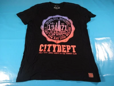 £2.17 • Buy Vtg 00s City Dept Crafted Goods Neon    Streetwear  Print T Shirt