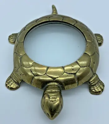 Vintage Gatco Solid Brass Turtle Handheld Magnifying Glass Paperweight Tortoise • $16.15