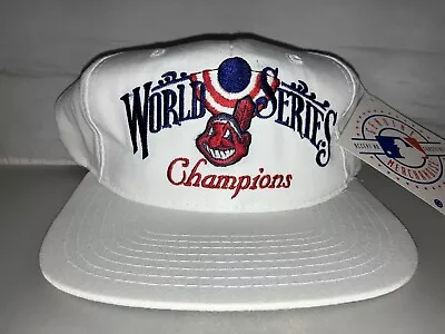 Vtg 1995 World Series Error Cleveland Indians Snapback Hat Cap MLB Baseball 90s • $19.99
