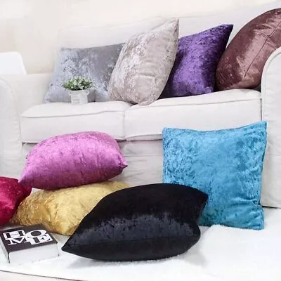 £4.69 • Buy HIGH STREET QUALITY CRUSHED  VELVET LUXURY CUSHION COVERS - Multiple Sizes