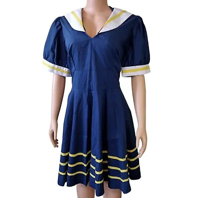 Women's XL Vintage-Inspired U Of M Square Dance Michigan Nautical Dress  • $67.99