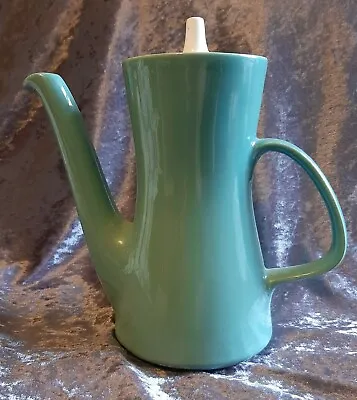 £19 • Buy Vintage 1960s Poole Pottery Twin Tone Coffee Pot Green White Lid Twintone Teal 